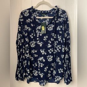 NEW Lauren by Ralph Lauren Long Sleeve Blouse Size 2X